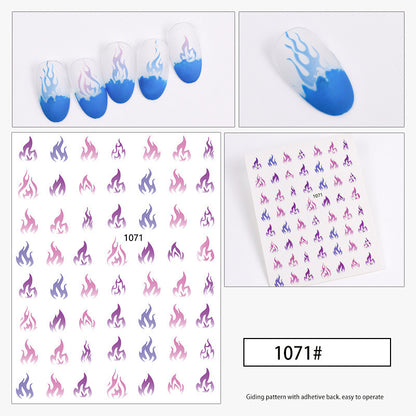 Nail Flame Polish Glue Sticker Decoration Small Pattern