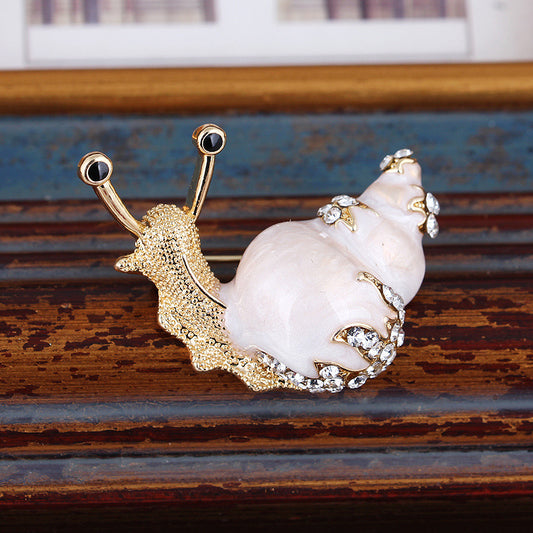 Enamel snail brooch