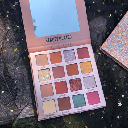 New Beauty Glazed 15 Colors Long Lasting Sunset Dusk Eyeshadow Palette