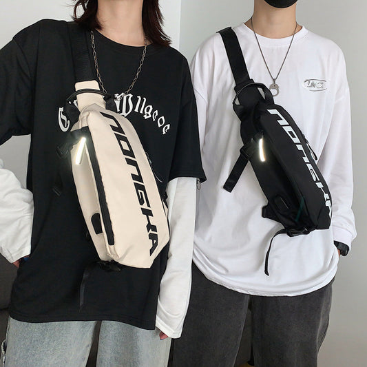 Canvas chest bag student school bag