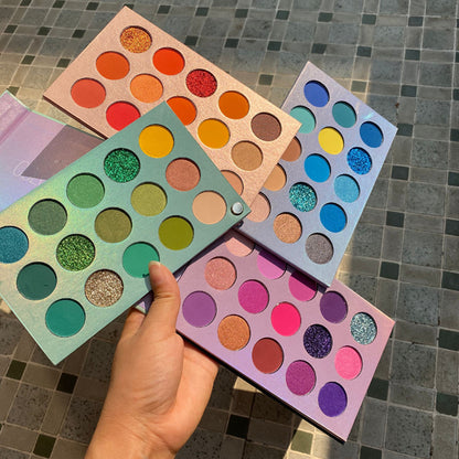Color Eyeshadow Palette Pearlescent Blue And Green Sequins Europe And America