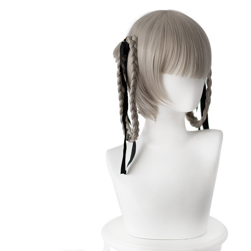 Blue And Gray Twist Braid Ring Cosplay Wig