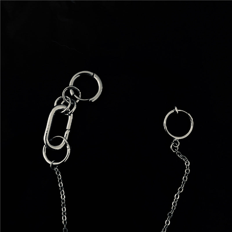 Personalized Earrings, Lip Chain, Nose Chain, Non-perforated Lip Ring, Ear Clip Earrings
