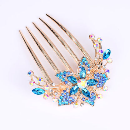 Rhinestone plate hair insert comb