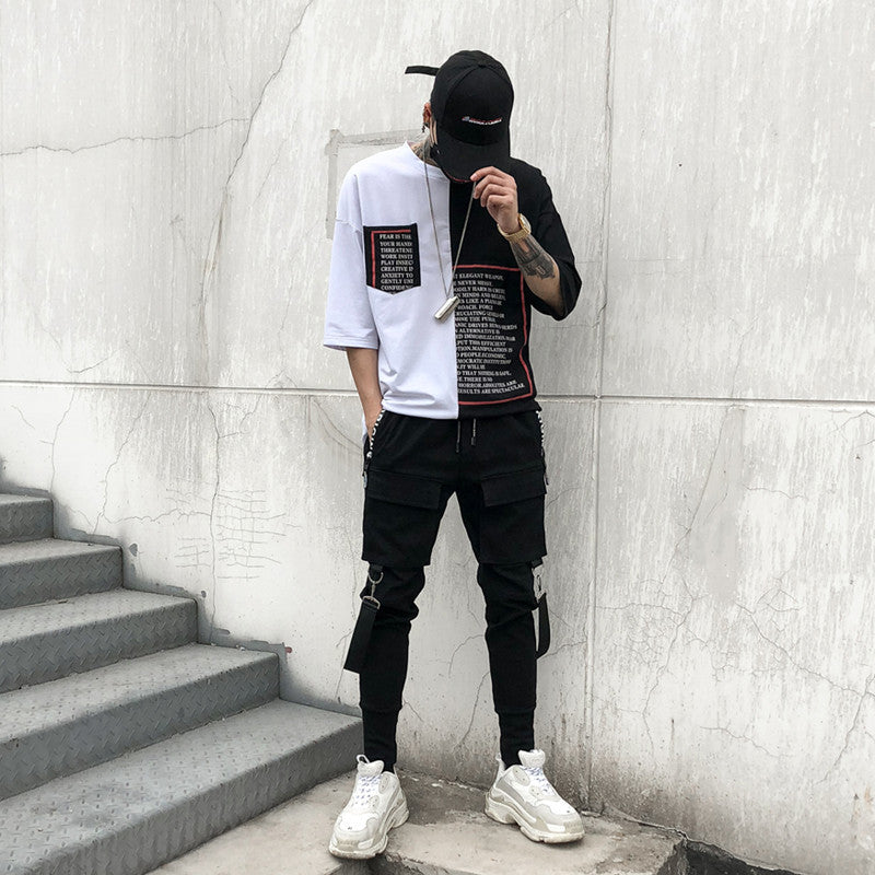 spring and summer new men's Korean version of the self-cultivation feet feet pants style men's national tide night field cone elastic harem pants