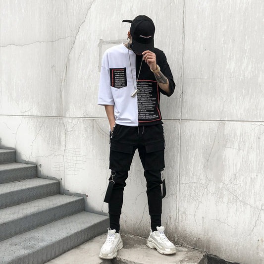 spring and summer new men's Korean version of the self-cultivation feet feet pants style men's national tide night field cone elastic harem pants