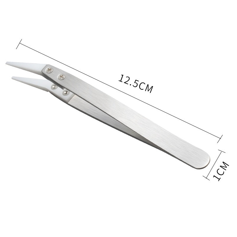 Anti-Static Ceramic Tweezers Black Handle Clamping Tweezers