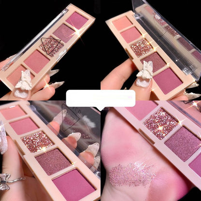 Five-Color Eye Shadow Plate Earth Color Affordable Student Niche