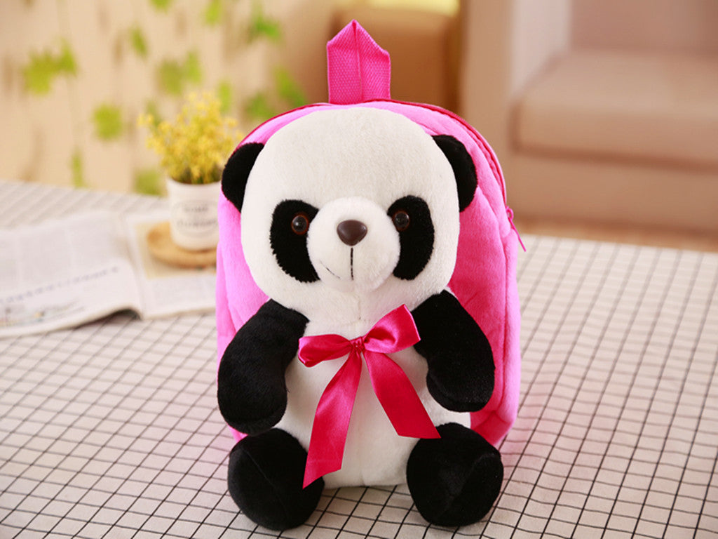 Plush panda school bag