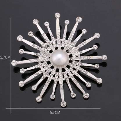 Rhinestone Pearl Brooch Pin
