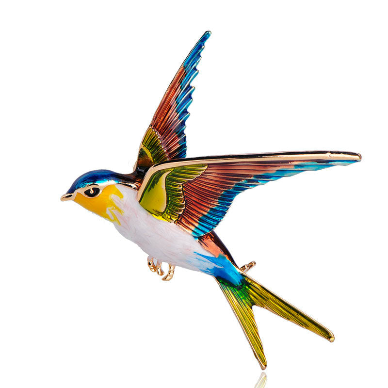 Dual-purpose bird brooch dripping pin