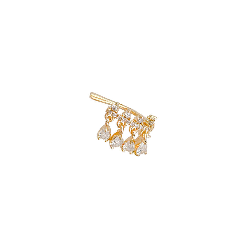 Light Luxury Zircon Drop Ear Clip Without Pierced Earrings