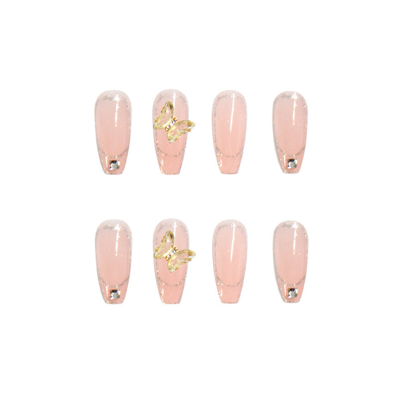 Japanese-style Armor Long Broken Diamond Streamer Fake Nails