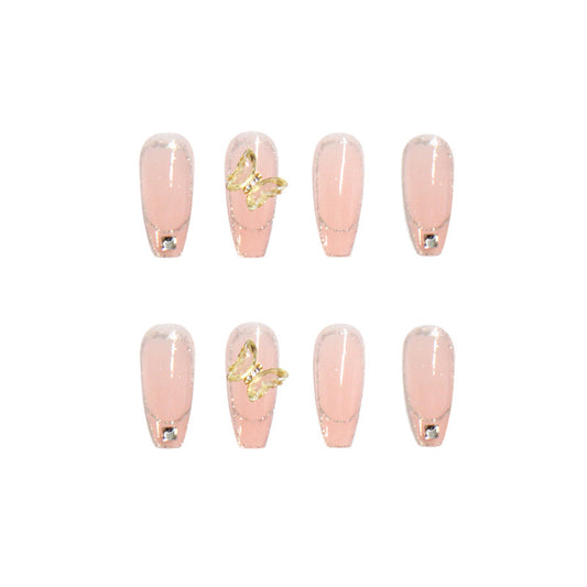 Japanese-style Armor Long Broken Diamond Streamer Fake Nails