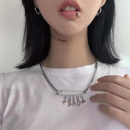 Pin letter necklace