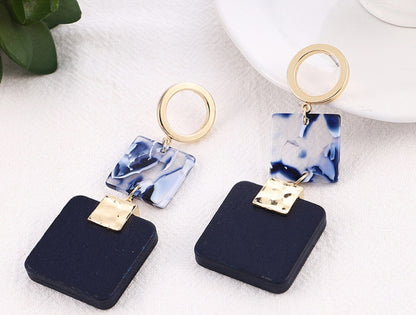 Leopard Earrings Square Wood Earrings