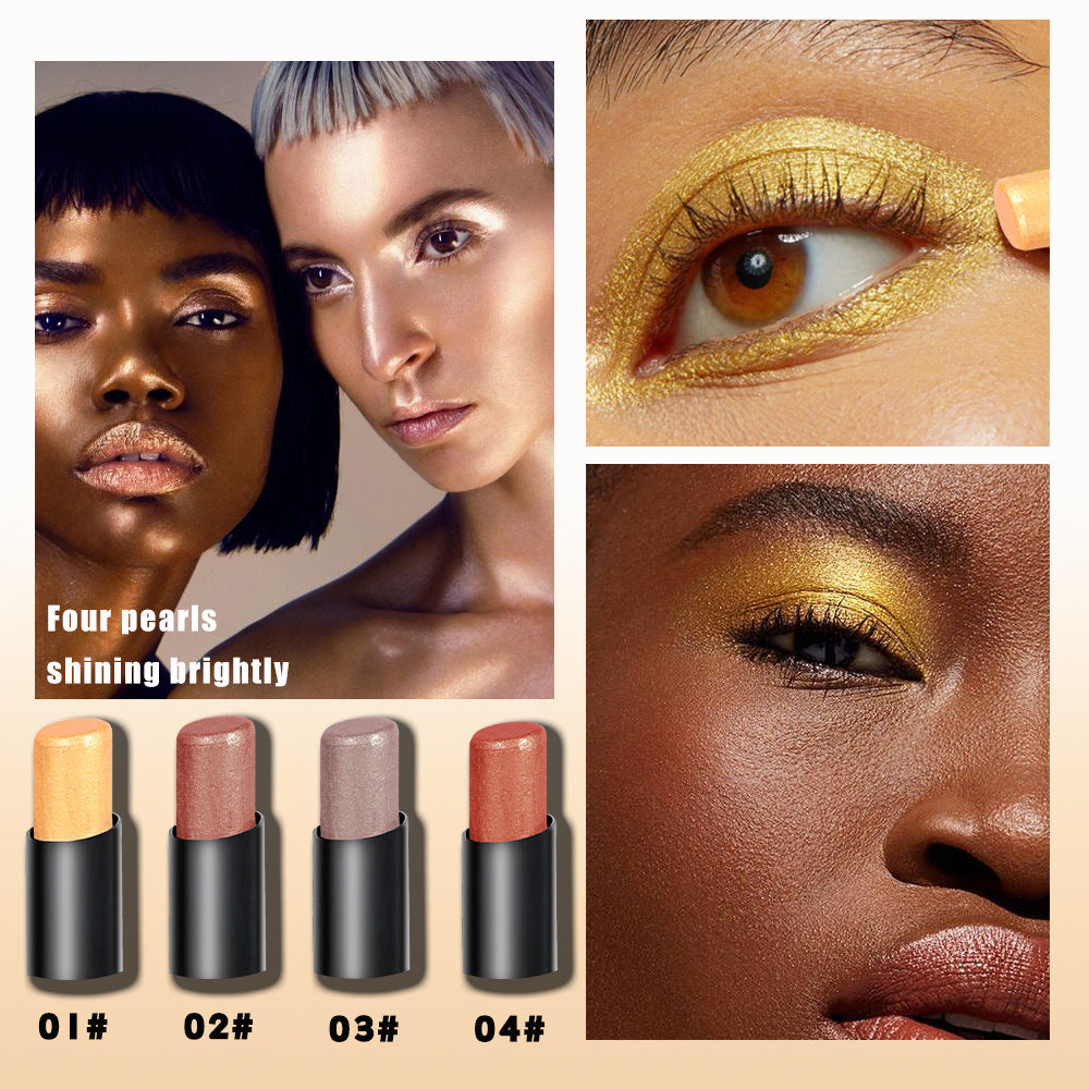 Makeup Lazy Pearlescent Rotating Eye Shadow Stick Repair Shadow Highlight Lip Brightening Integrated Multi-purpose