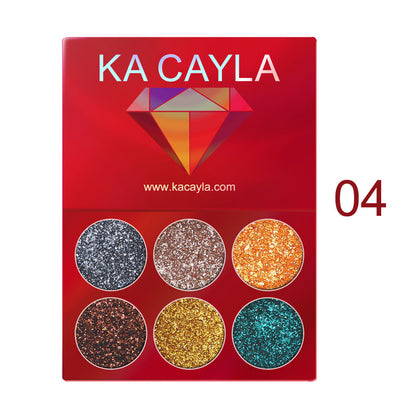 Creative 6 Colors Diamond Sequin Eyeshadow Palette