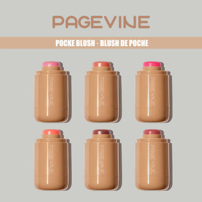 Pocket Blush Stick 6 Color Lip Cheek Water Light Stick