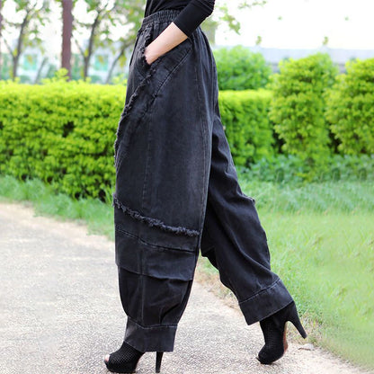 New AutumnWinter Thickened Wide-Leg Denim Jeans For Women