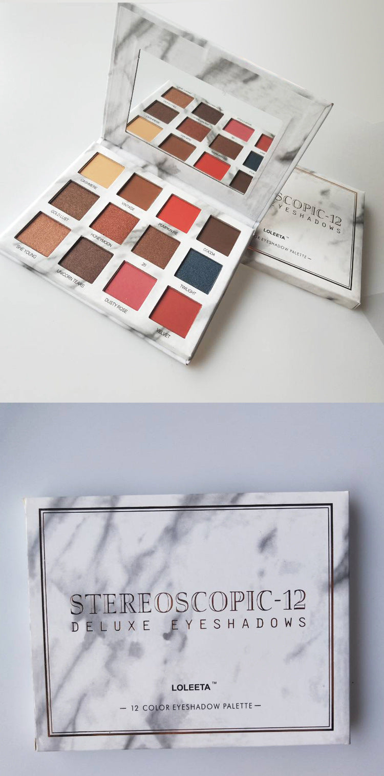Ladies Fashion 12 Colors Marble Pan Eyeshadow