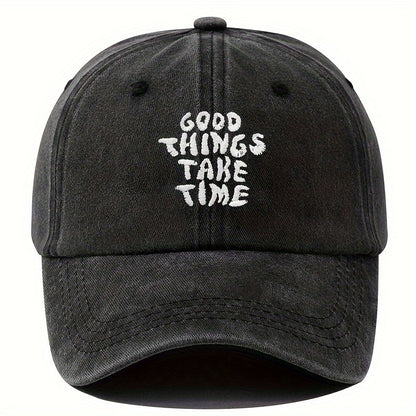 Embroidered Letter Washed-out Vintage Baseball Cap Unisex Adjustable