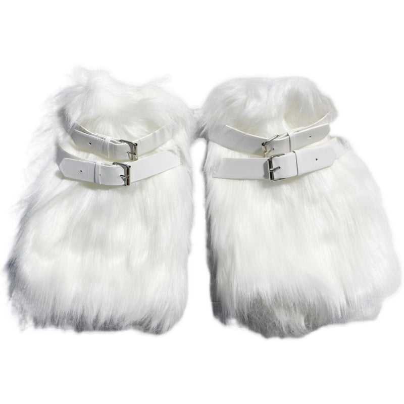 Harajuku Millennium Punk Leather Buckle Plush Socks