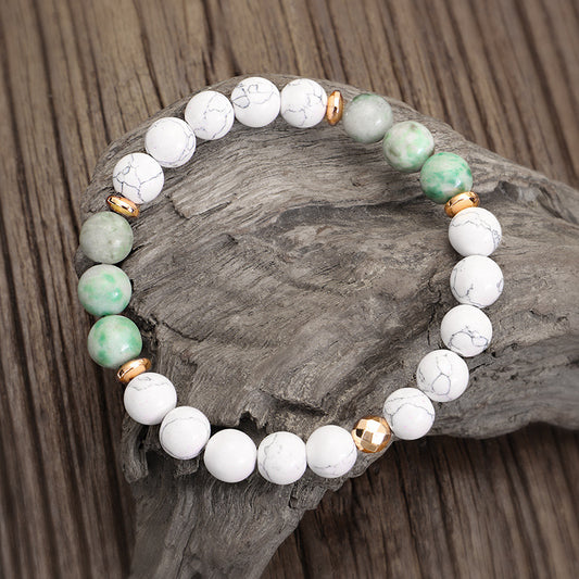 Necklace Bracelet Set 108 Iron Gallstone White Turquoise Long Tassel Necklace Yoga Necklace