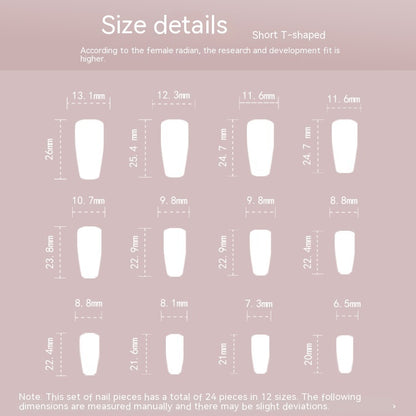 Wear Nail Sweet Cool Ice Transparent Purple Fake Nails Black