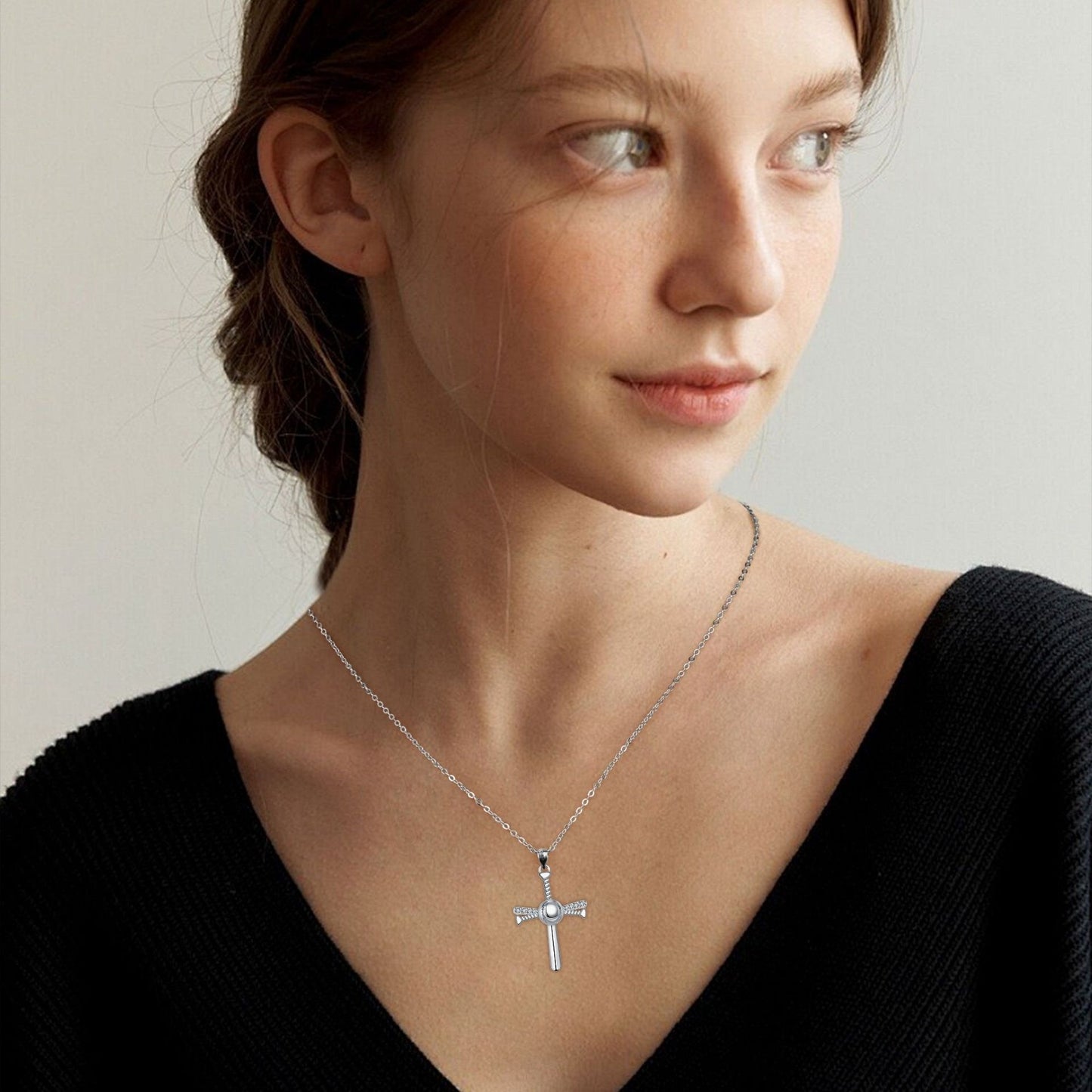Card New Jewelry Baseball Cross Necklace For Women