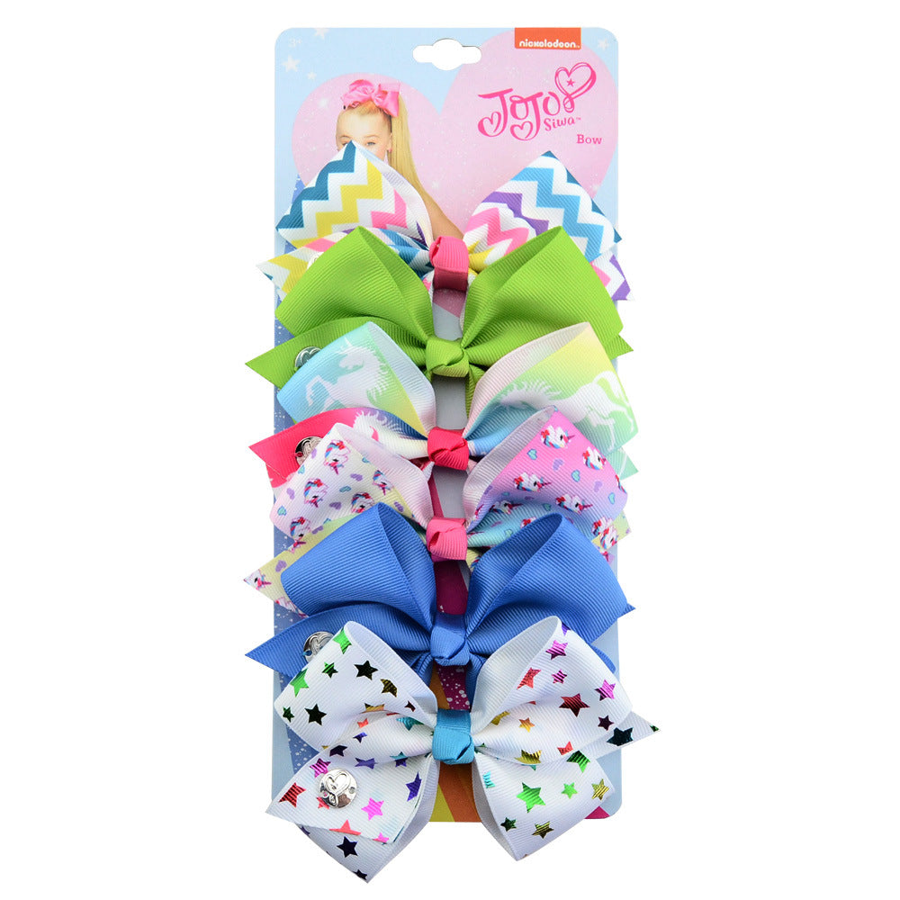 Children's Hairpin Baby Headdress With Bow 6 Colors One Card