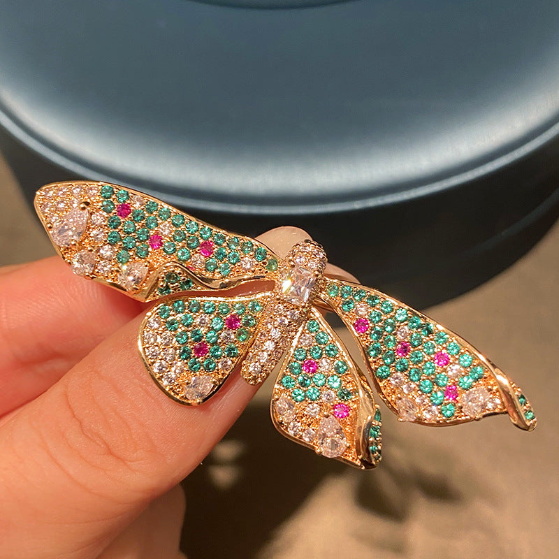 Freshwater Pearl Faux Enamel Painted Butterfly Brooch