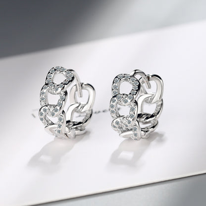 Ear Clip Personality Hollow Out Zircon Inlaid Diamond Fashion Earrings Ear Clips