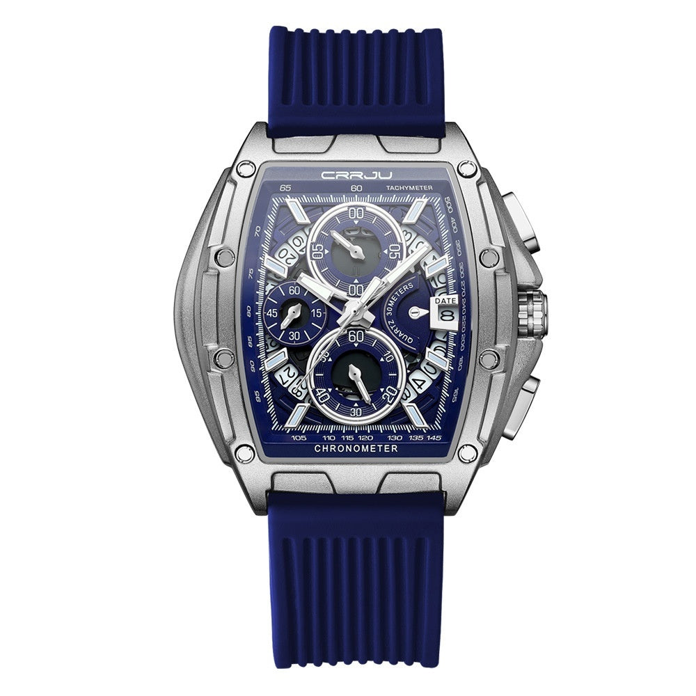 Neutral Waterproof Tape Calendar Multifunction Mens Watch Quartz Watch
