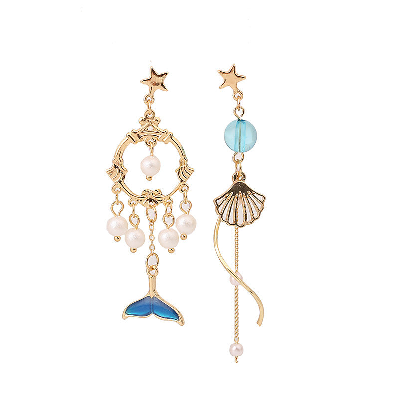 Small Asymmetric Earrings Girl Earrings