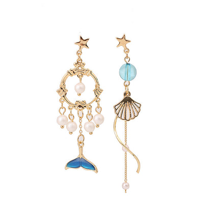 Small Asymmetric Earrings Girl Earrings
