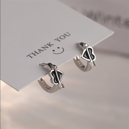 Black Love Ear Clip Earrings