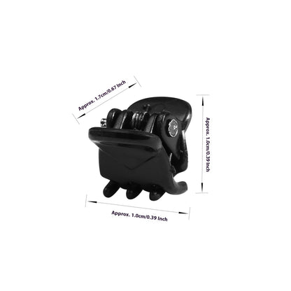 Matte Black Mini Claw Clip 1cm Female Bangs Small Hairclip Children's Broken Hair Braided Net Red Jewelry