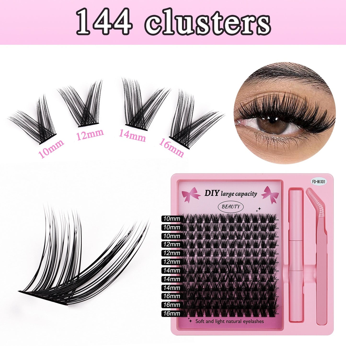 Segmented Hot Melt Single Cluster Large Capacity Thick Eyelash Suit