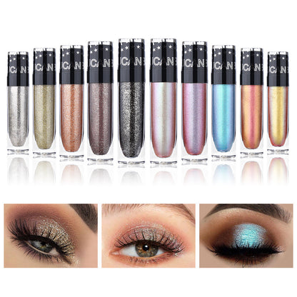 Metal Pearlescent Liquid Eye Shadow Polarized Mermaid Color Crouching Silkworm Pen Set