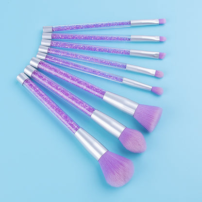 8pcs purple pink crystal makeup brushes