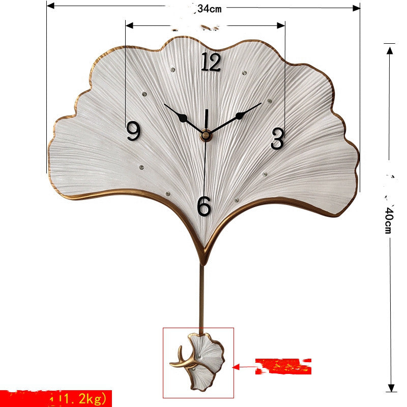 New Ginkgo Leaf Swing Wall Clock Fashion Watch