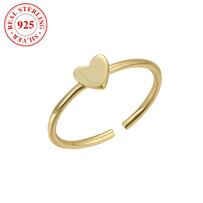 Opening 925 Silver Love Heart Adjustable Toe Ring