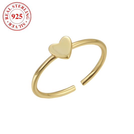 Opening 925 Silver Love Heart Adjustable Toe Ring