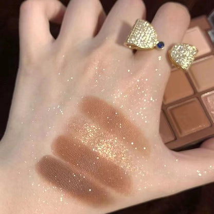 Chocolate Jiugongge Grid Earth Color Pure Nude Makeup Eye Shadow Plate