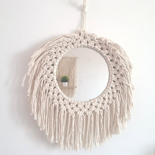 Hand-tapestered makeup mirror
