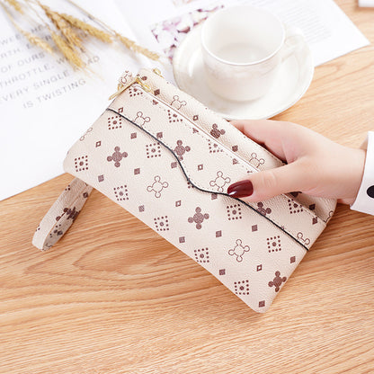 Fashion Printed Female Bag Clutch Bag Leather Mobile Phone Bag Women