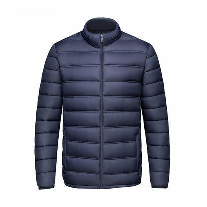 Mens Warm StandUp Collar Zippered CottonPadded Jacket