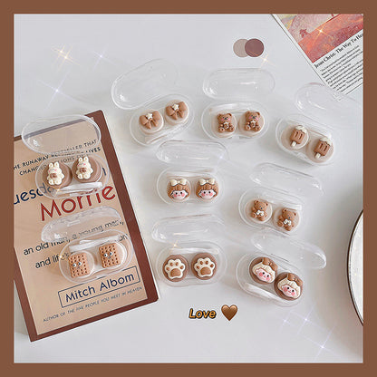 3 Pack Colored Contact Lenses Case Compact And Portable Contact Lens Case