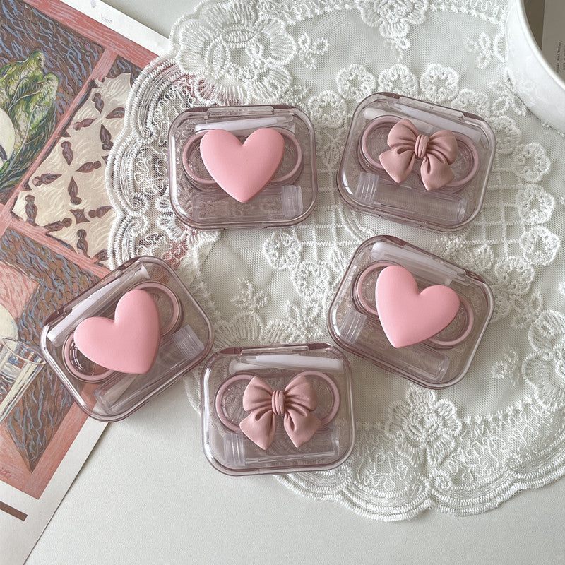 Transparent Contact Lens Case Mini And Simple One-piece Couple Box
